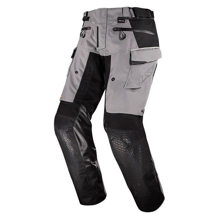 LS2 Apollo Siyah/Gri Cordura 4 Mevsim Motosiklet Pantolonu 