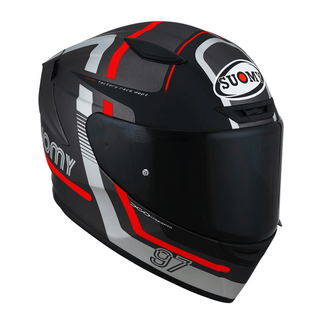 SUOMY TARCK-1 NİNETY SEVEN GUN METAL/RED FULLFACE MOTOSİKLET KASKI