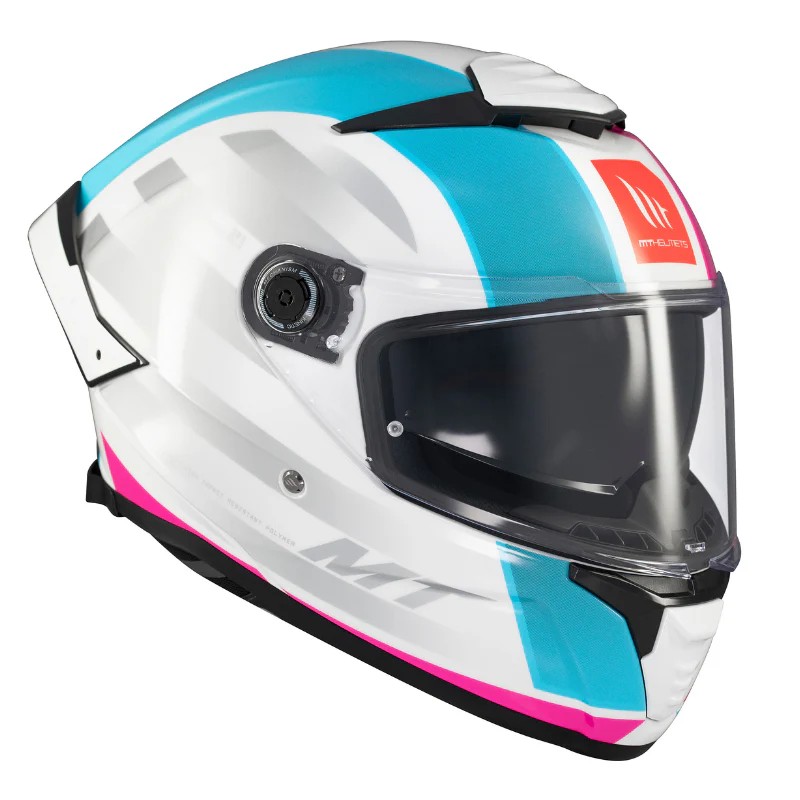 MT HELMETS THUNDER 4 SV TREADS C8 PARLAK PEMBE/MAVİ FULLFACE MOTOSİKLET KASKI