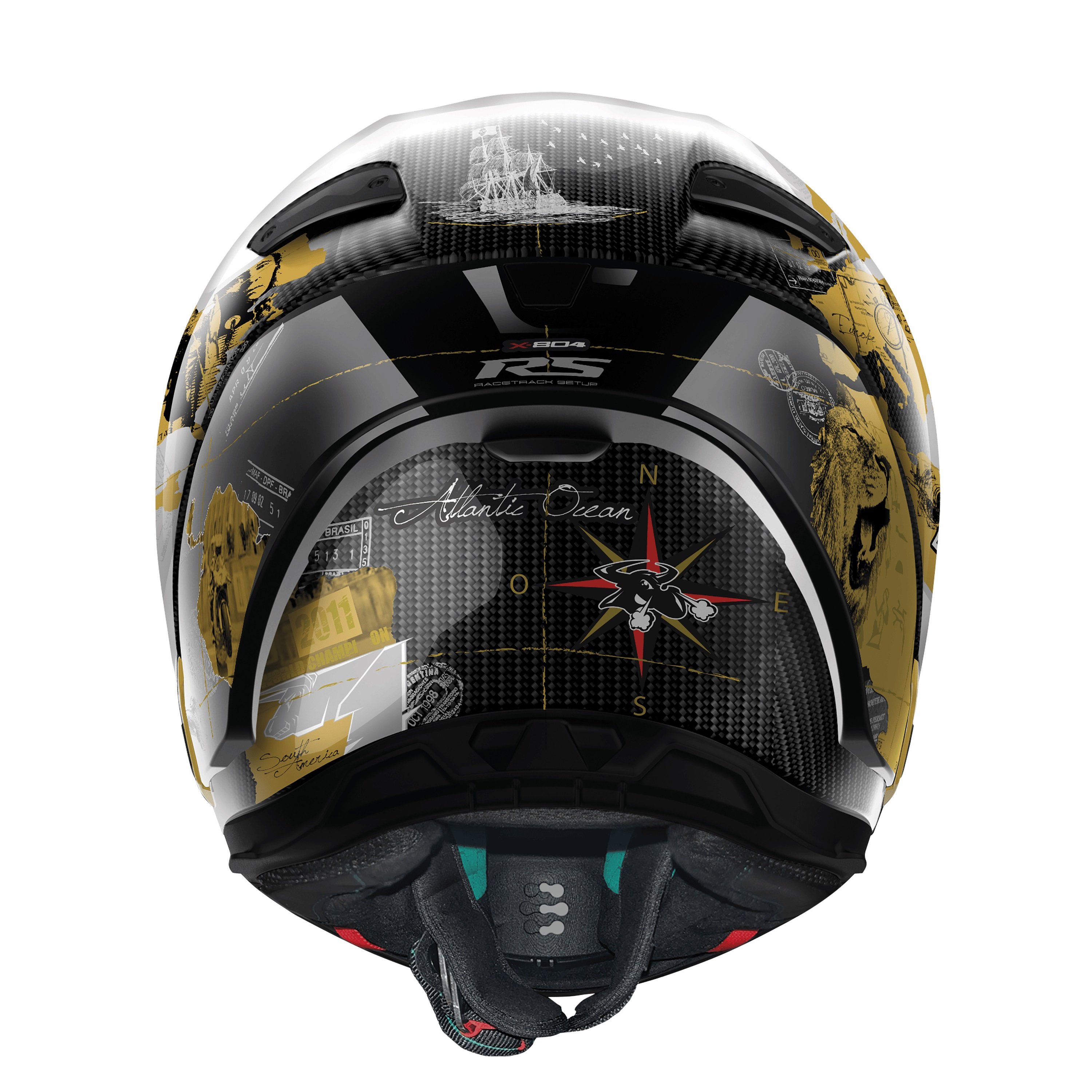 NOLAN X-804 ULTRA CARBON RS CHECA GOLD FULLFACE MOTOSİKLET KASKI + SİYAH VİZÖR + PINLOCK