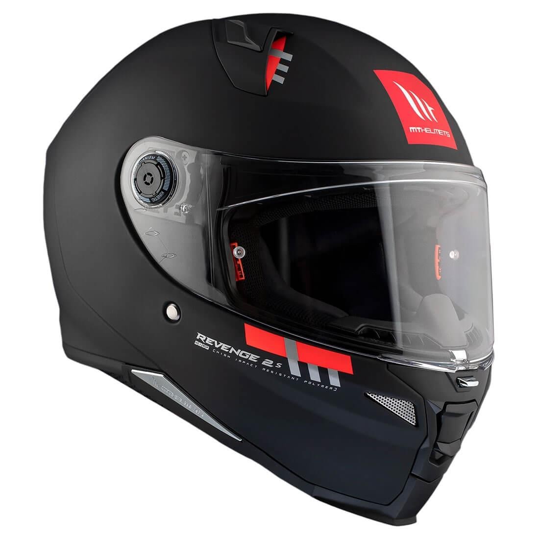 MT HELMETS REVENGE 2 SOLID A1 MAT SİYAH FULLFACE MOTOSİKLET KASKI