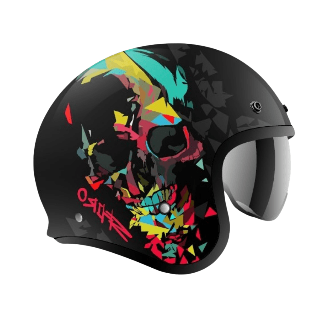 SHIRO JET&CAFE DALLAS SKULL SV YARIM MOTOSİKLET KASKI