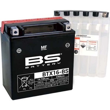 BS BATTERY MOTOSİKLET AKÜLERİ - YENİ ÜRETİM TARİHLİ - BTX16-BS