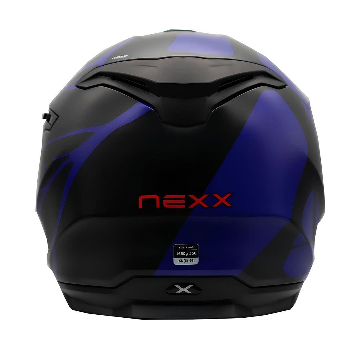 NEXX Y.100 B-SIDE MAT SİYAH/NAVY MAVİ FULLFACE MOTOSİKLET KASKI