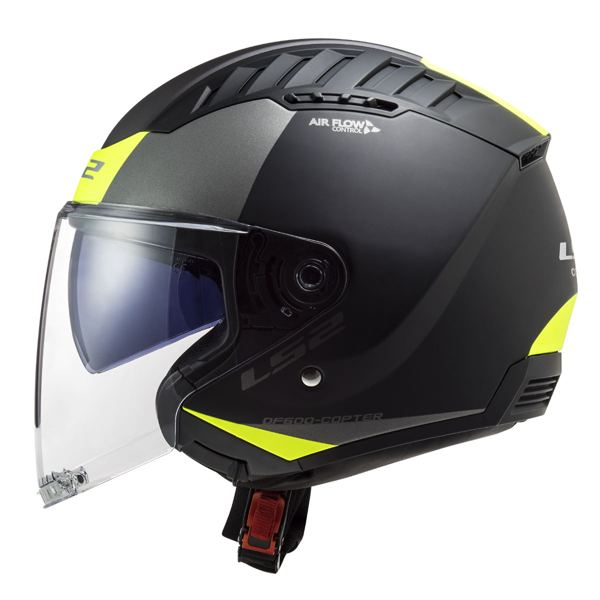   LS2 Copter 2 Urbane Mat Siyah/Neon Sarı Yarım Motosiklet Kaskı