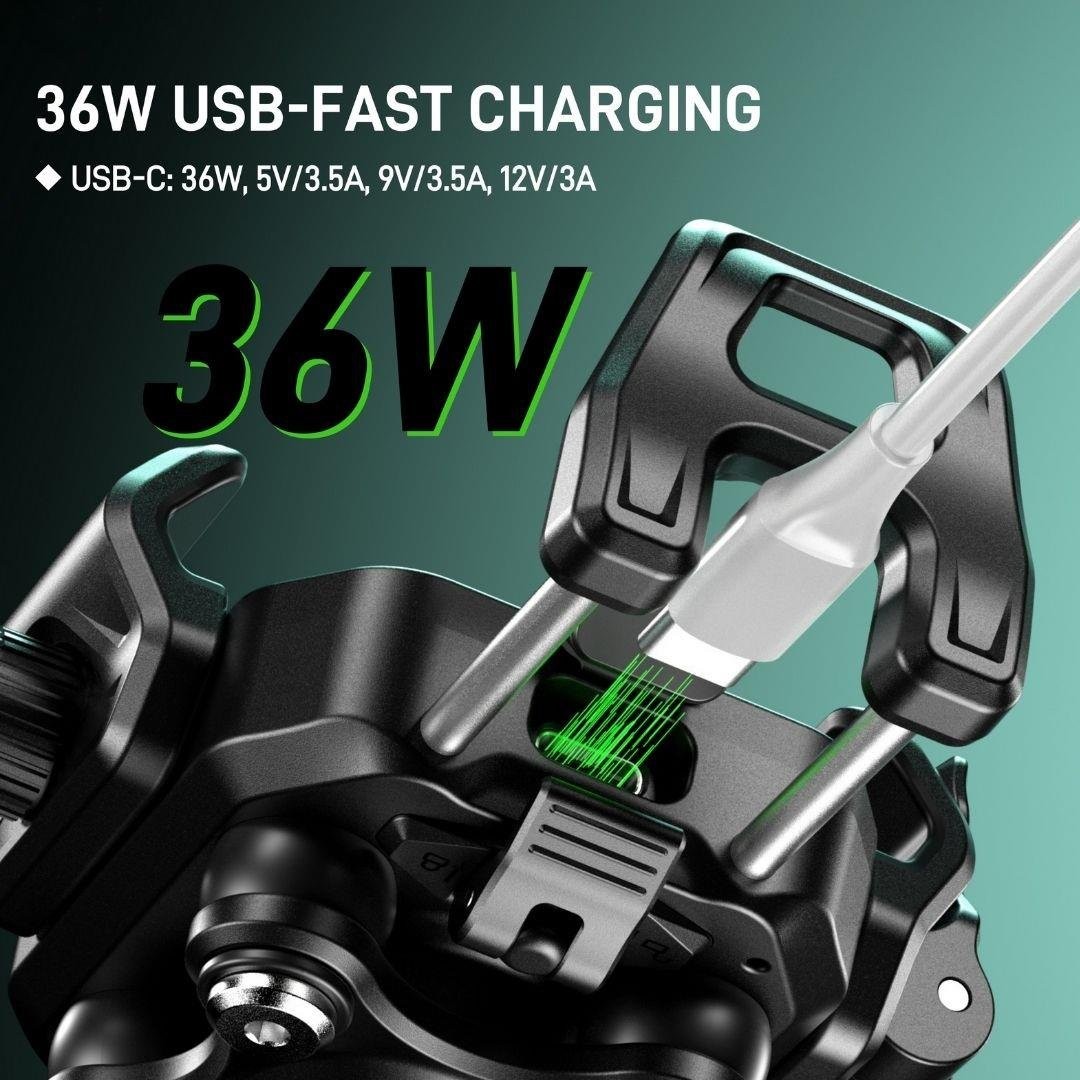 NUKROTECH M33 PLUS TYPE-C & WİRELESS TİTREŞİM ÖNLEYİCİLİ TELEFON TUTUCU