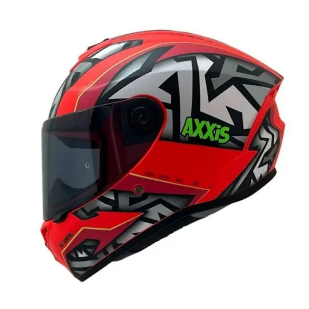 Axxis Draken S Jolly C5 Matt Red Fullface Motosiklet Kaskı + Dark