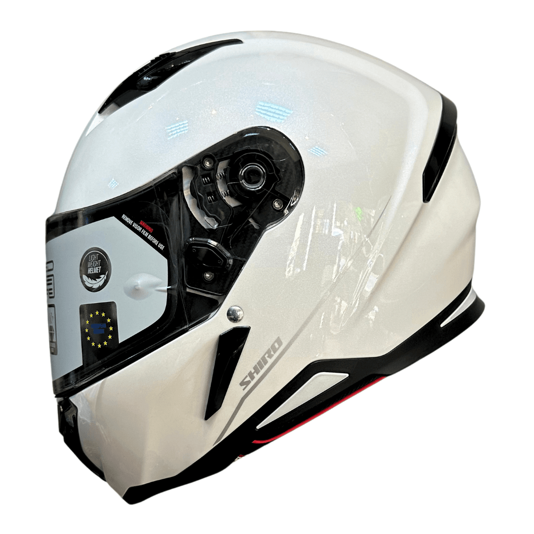 SHIRO HUNTER PEARL WHITE FULLFACE MOTOSİKLET KASKI 