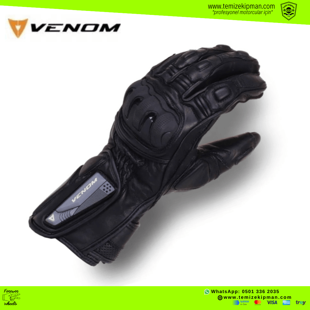 VENOM %100 DERİ UZUN D2 MOTOSİKLET ELDİVENİ