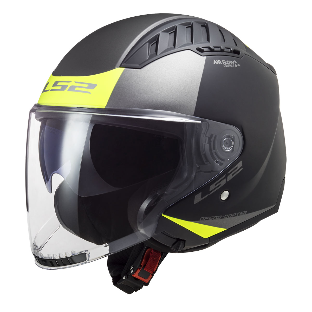   LS2 Copter 2 Urbane Mat Siyah/Neon Sarı Yarım Motosiklet Kaskı