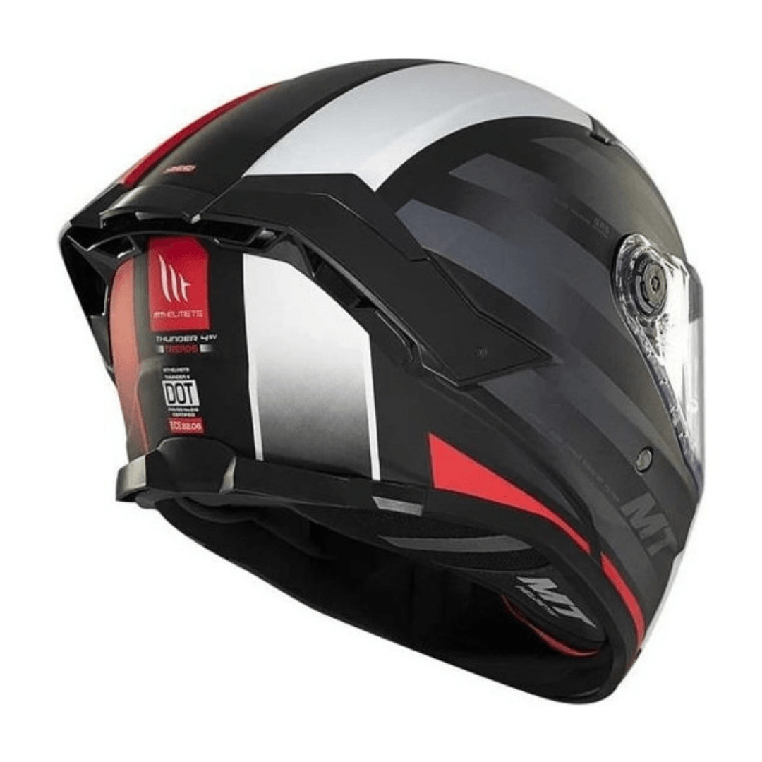 MT HELMETS THUNDER 4 SV TREADS MAT SİYAH/KIRMIZI FULLFACE MOTOSİKLET KASKI