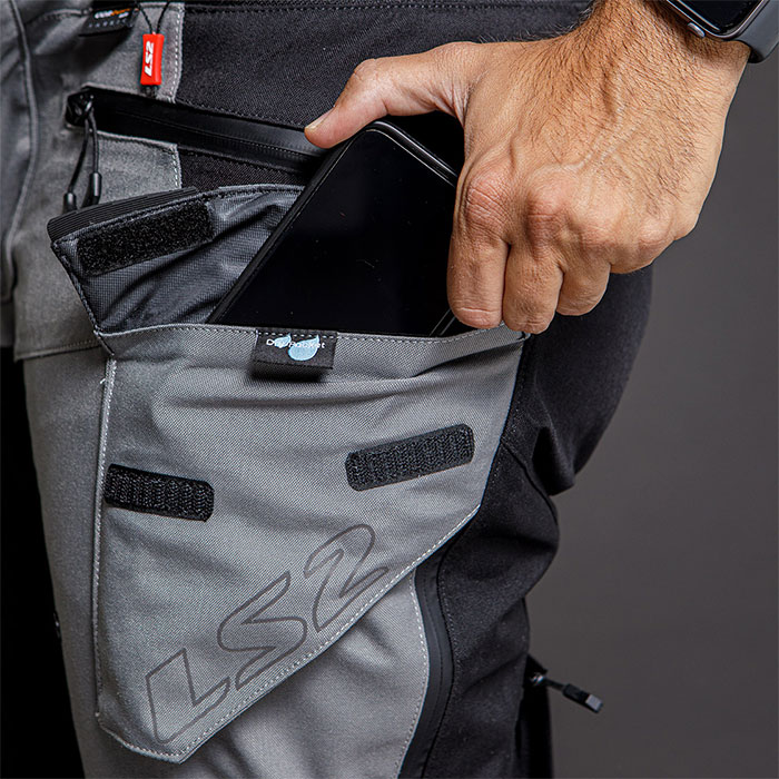 LS2 Apollo Siyah/Gri Cordura 4 Mevsim Motosiklet Pantolonu 