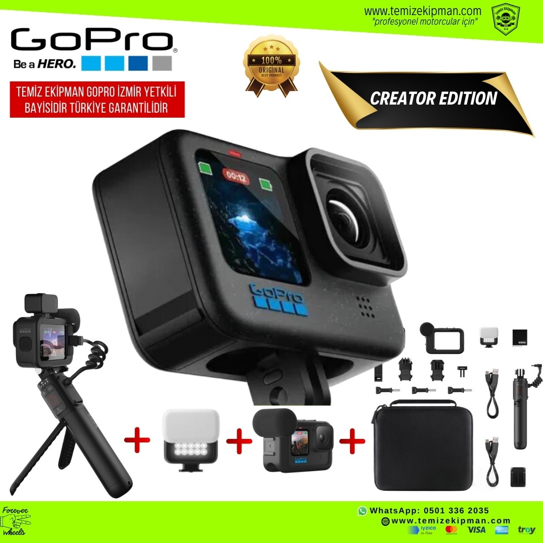 GOPRO HERO 12 BLACK CREATOR EDITION - TÜRKİYE GARANTİLİ (İZMİR YETKİLİ BAYİ)