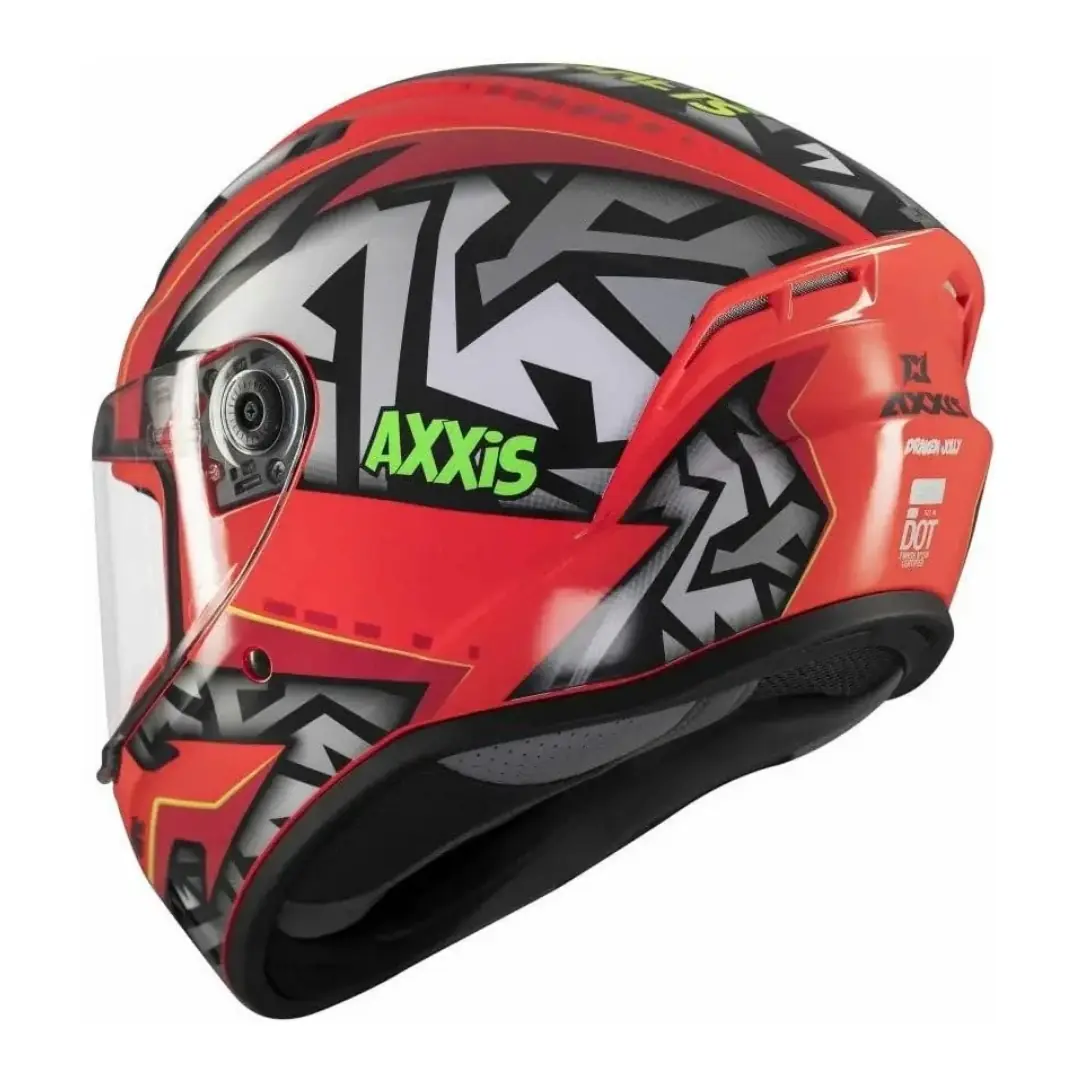Axxis Draken S Jolly C5 Matt Red Fullface Motosiklet Kaskı + Dark