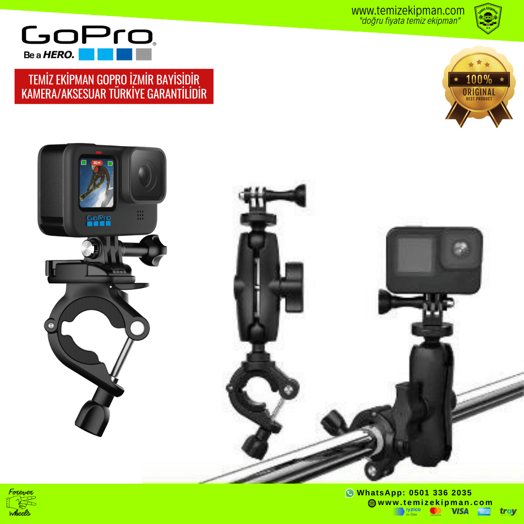 GOPRO HANDLEBAR SEATPOST GİDON/DİREK/SELE BAĞLANTI APARATI - GOPRO TÜRKİYE GARANTİLİ