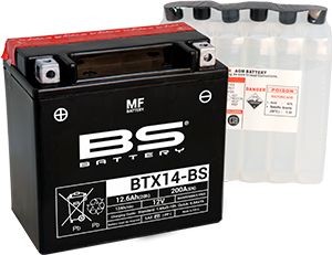 BS BATTERY MOTOSİKLET AKÜLERİ - YENİ ÜRETİM TARİHLİ - BTX14-BS