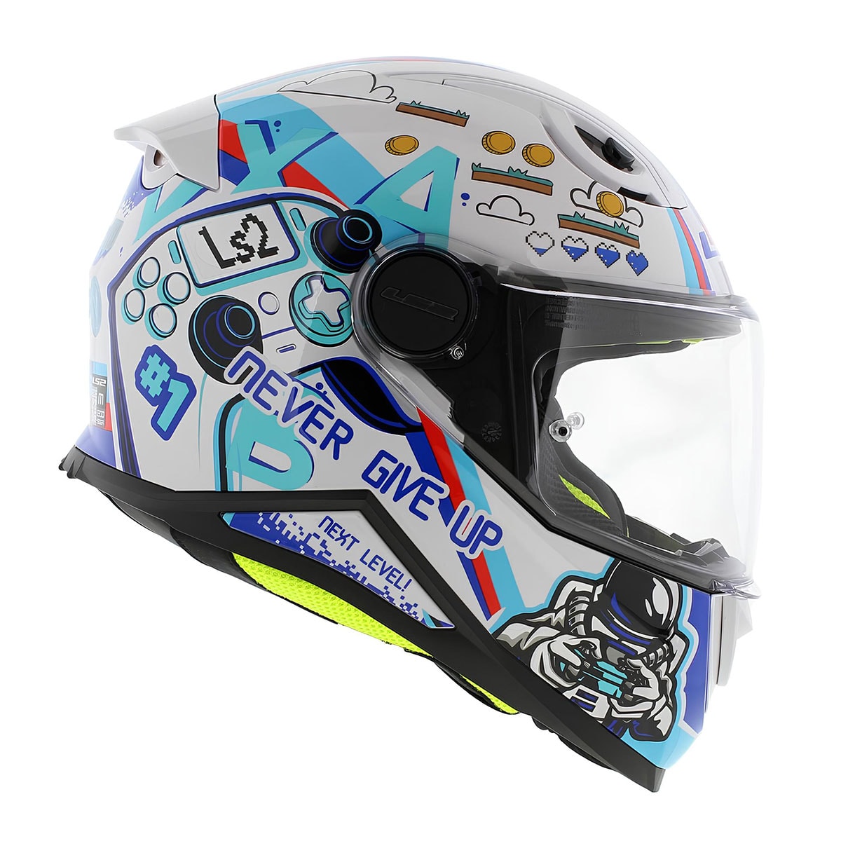 Ls2 Kid Next Level Beyaz Fullface Çocuk Motosiklet Kaskı