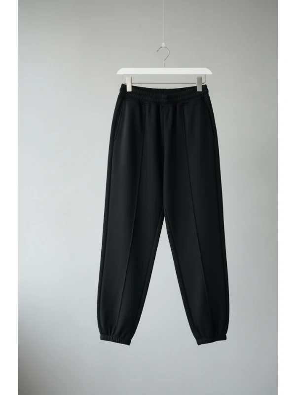 2170 KADIN 2 İplik Penye Eşofman Altı Siyah Düz Renk, Beli Lastikli, Paça Lastikli ,Cepli)