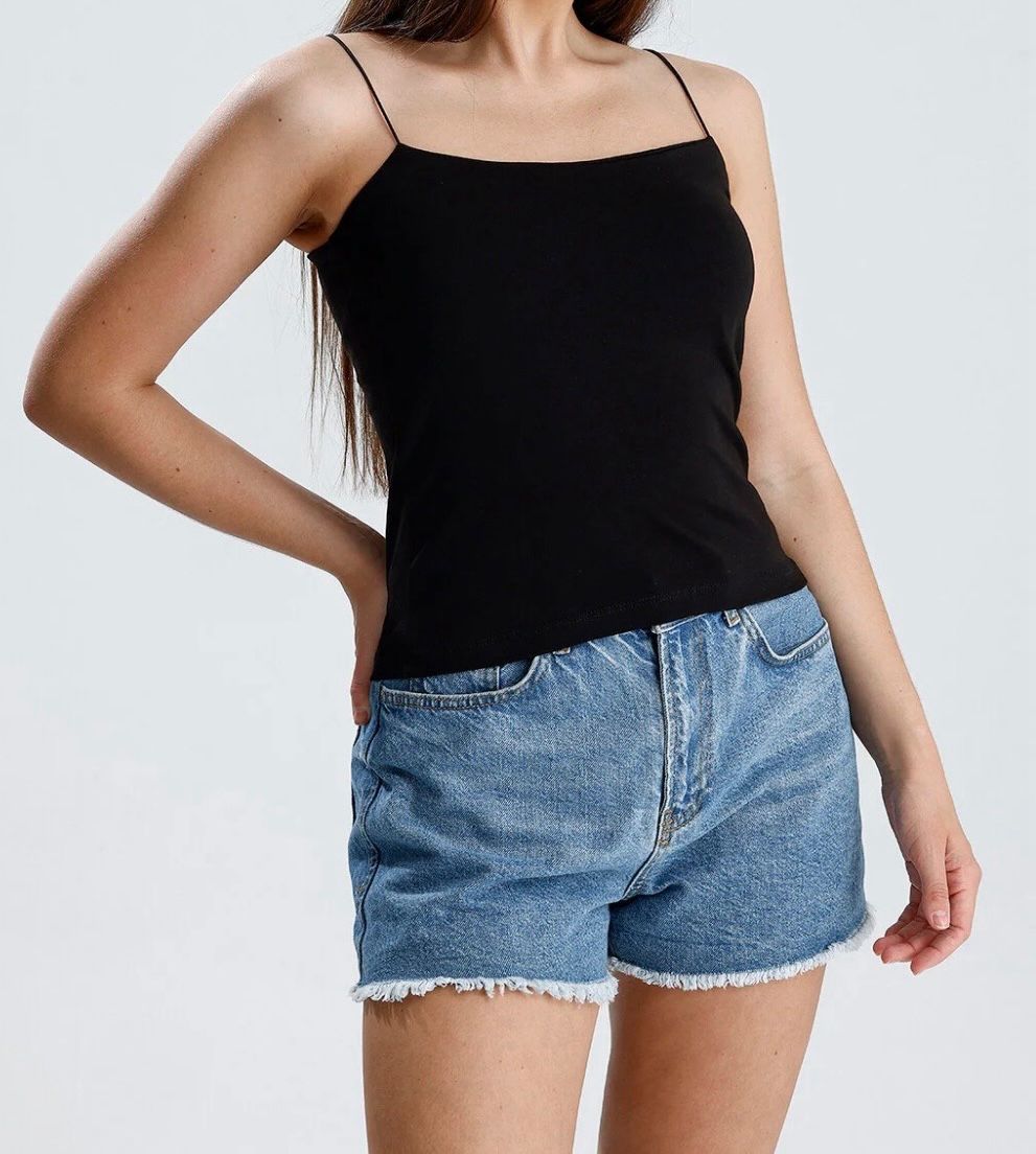 Kadın İp Askılı Atlet 2'li Siyah