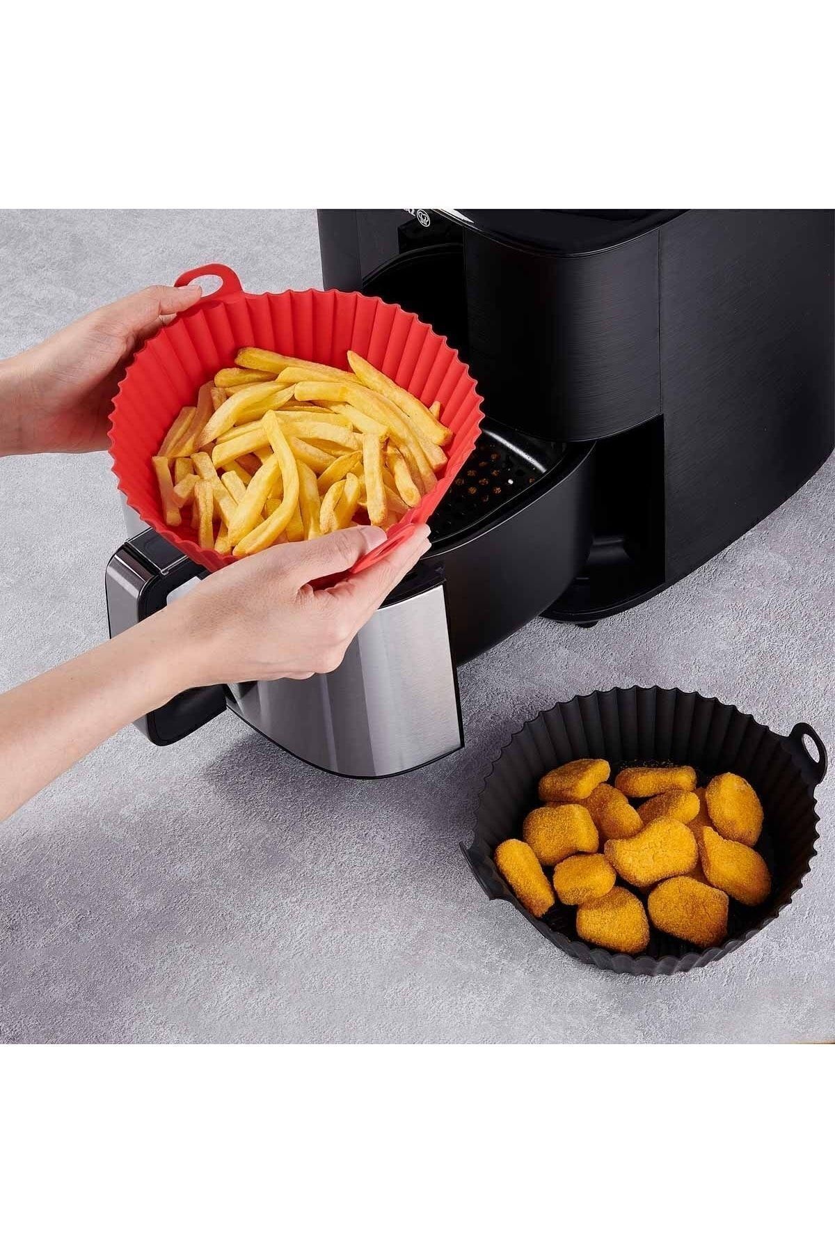 Airfryer Silikon Pişirme Kabı Kırmızı