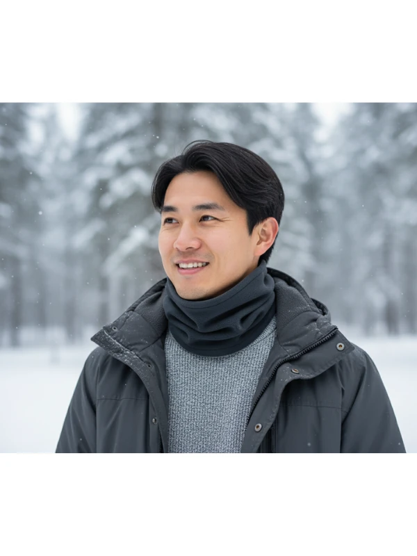 Unisex Rüzgar Önleyici Polar Boyunluk Bere - antrasit