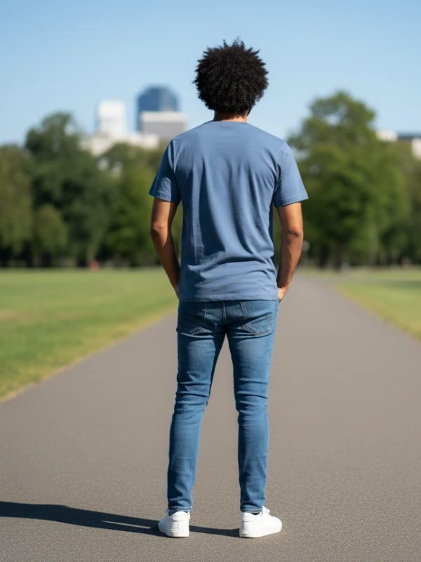 Erkek Sıfır Yaka Baskılı Tshirt