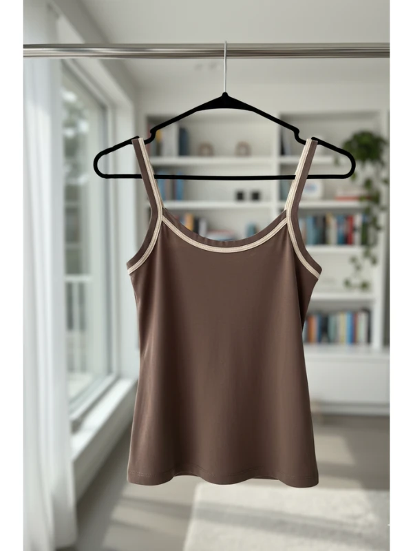 Kadın Şerit Askılı Atlet - kahverengi̇