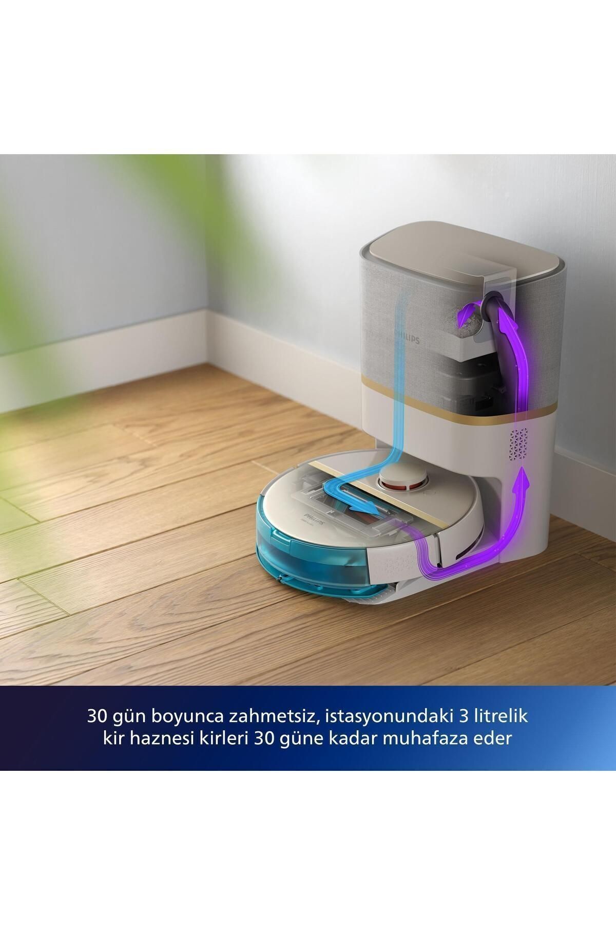 Homerun 7000 Serisi Aqua Xu7100/02 Çöp Istasyonlu Akıllı Robot Süpürge
