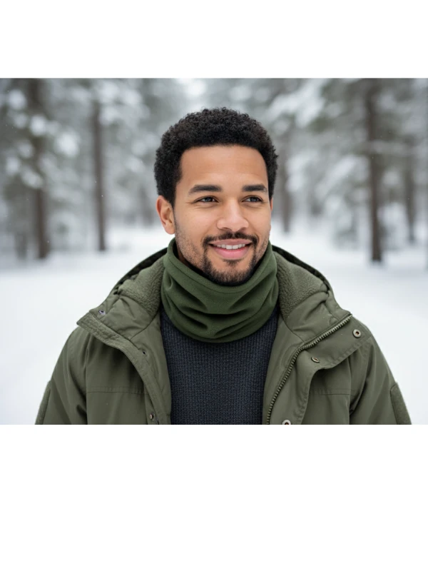 Unisex Rüzgar Önleyici Polar Boyunluk Bere - yeşi̇l