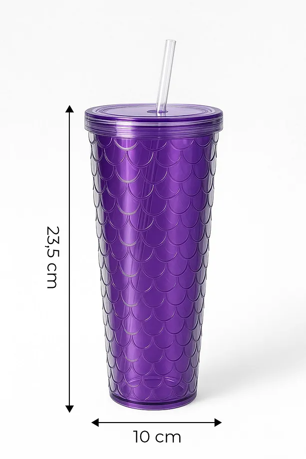 Sparkle Pipetli Renkli Bardak 750 ml Kapaklı Sunum Bardağı ,Meşrubat Bardağı