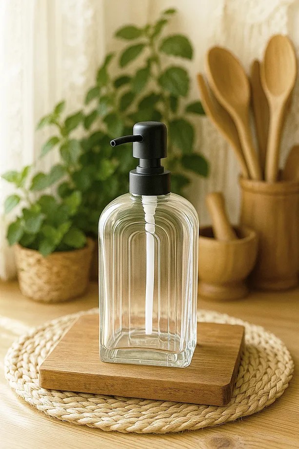 İskandinavia Çizgili Cam Sıvı Sabunluk 380 ml