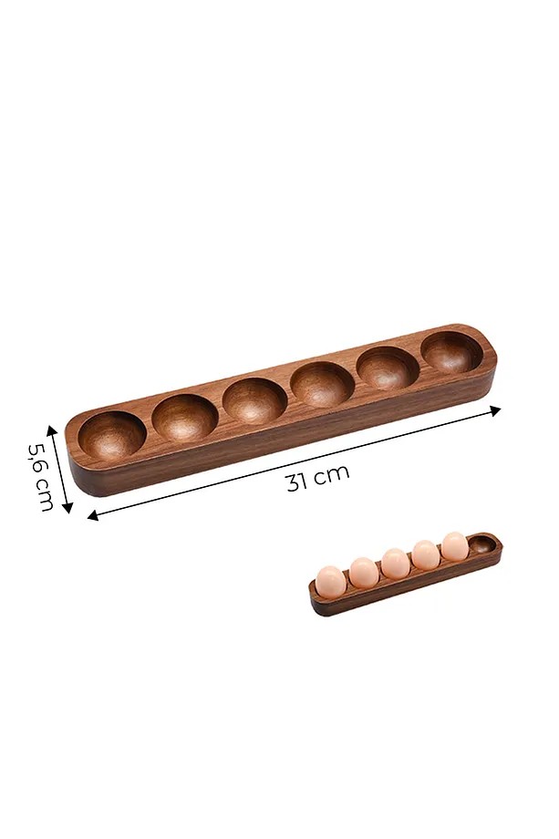 6 Bölmeli Akasya Ahşap Yumurtalık