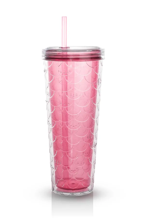 Sparkle Pipetli Renkli Bardak 750 ml Kapaklı Sunum Bardağı ,Meşrubat Bardağı