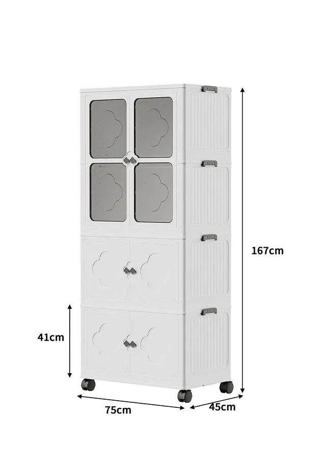 3 Katlı Dolap Tekerlekli Çok Amaçlı Gardırop - Portatif Tekerlekli Organizer