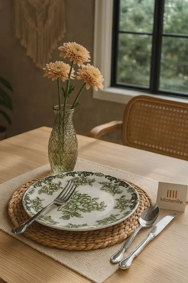 Antique Green 24 Parça Porselen Yemek Takımı - Antik Yeşil Yemek Takımı