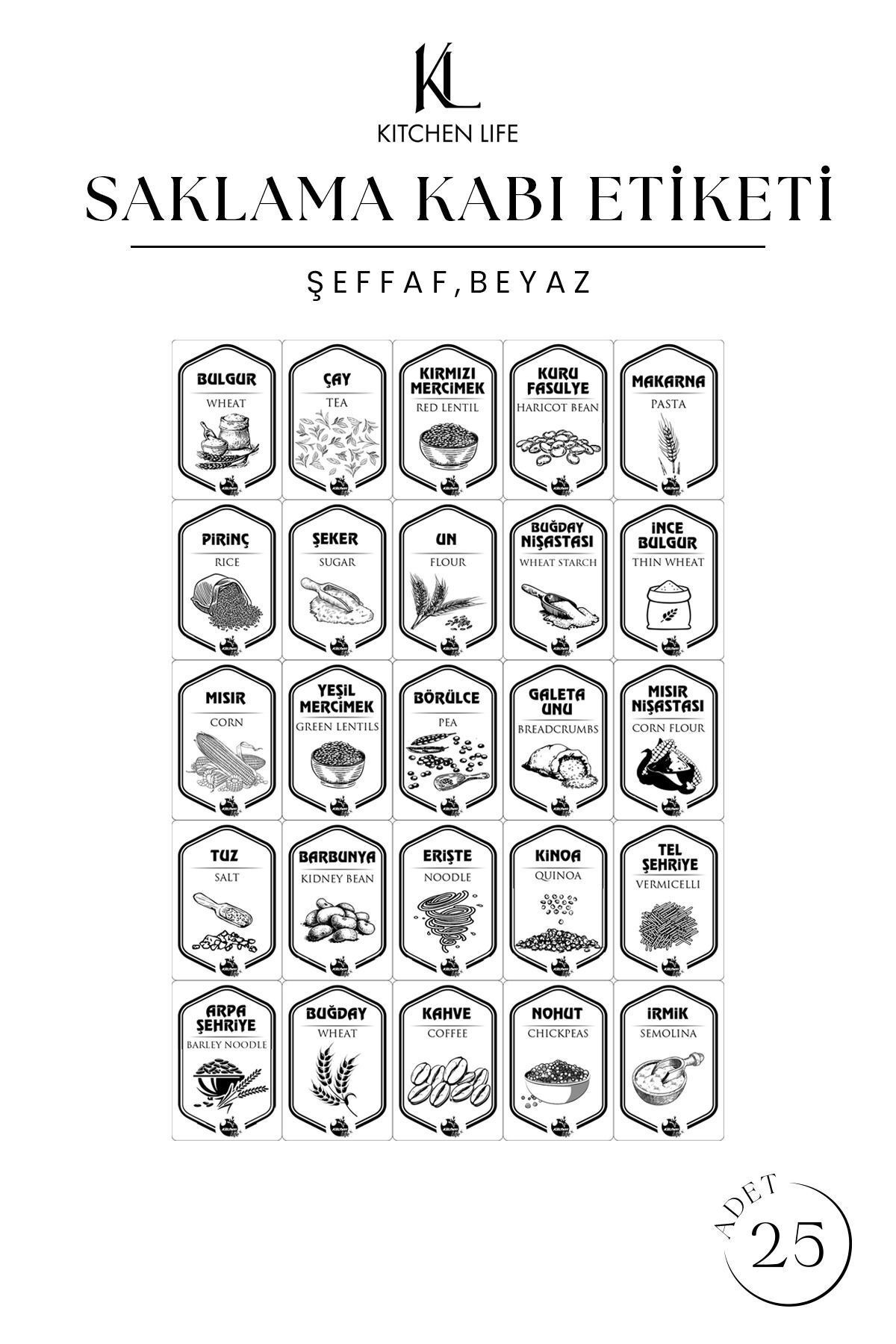 9'lu Etiketli Square Kare Saklama Kabı Seti (1750ml+1200ml+550ml) Erzak Kavanozu