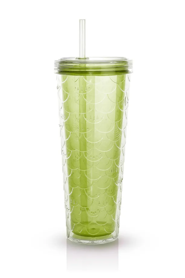 Sparkle Pipetli Renkli Bardak 750 ml Kapaklı Sunum Bardağı ,Meşrubat Bardağı