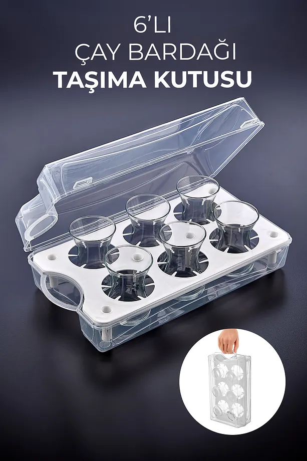  Çay Bardağı Taşıma Kabı Piknik Kamp Bardak Saklama Kutusu - Taşıma Organizeri