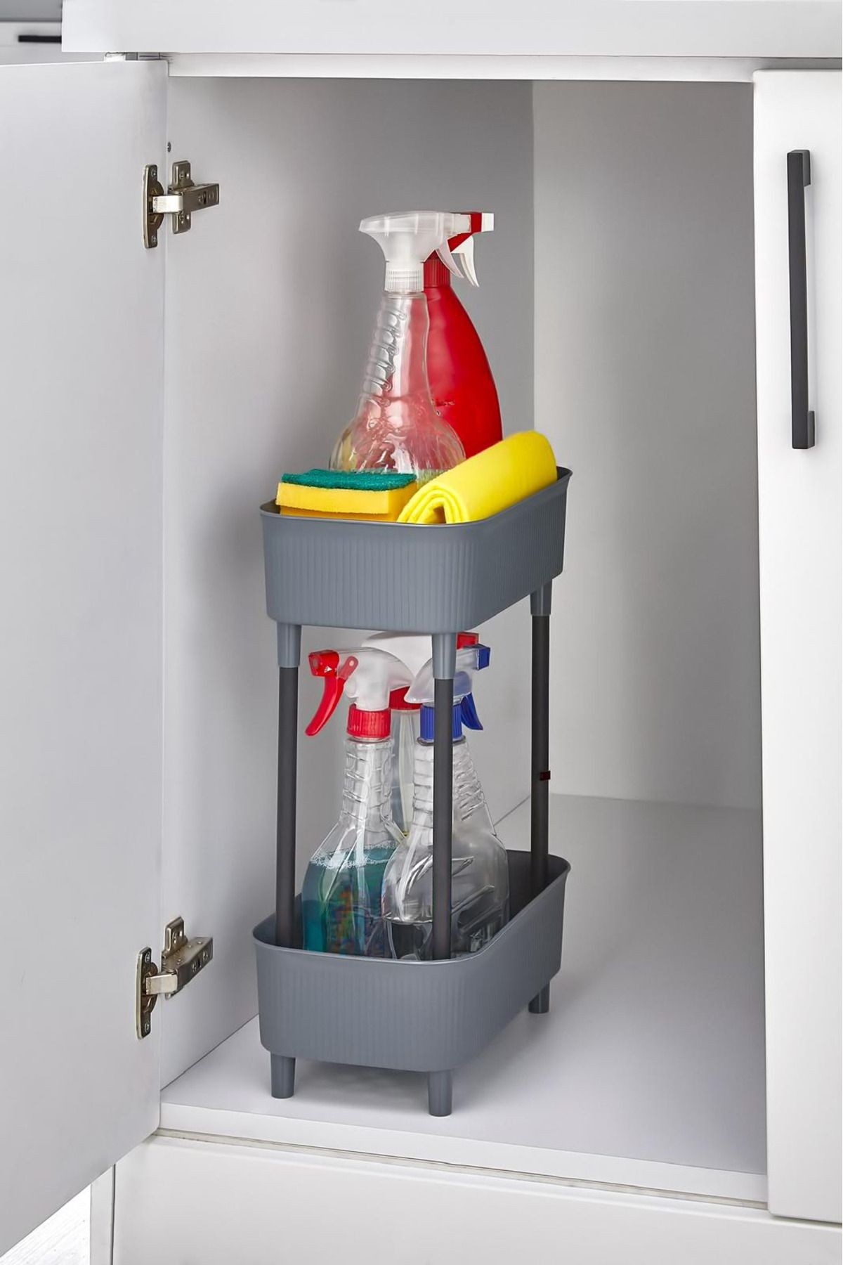2 Katlı Tezgah Altı Raf altı Banyo Dolap içi Çok Amaçlı Düzenleyici Organizer