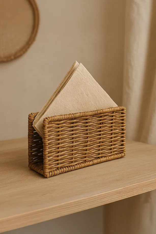 Rattan Dikdörtgen Hasır Peçetelik