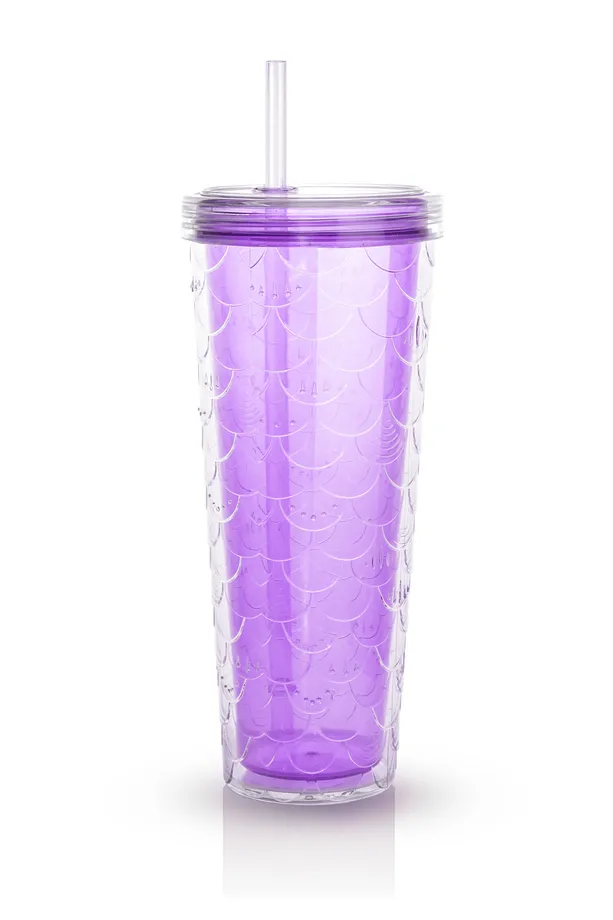Sparkle Pipetli Renkli Bardak 750 ml Kapaklı Sunum Bardağı ,Meşrubat Bardağı