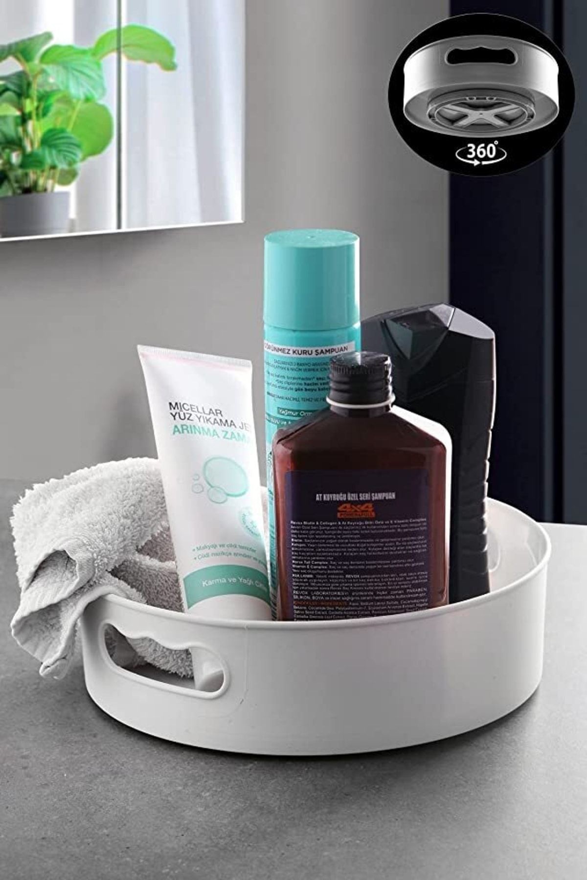 360 Derece Dönen Banyo&Buzdolabı Düzenleyici Tepsi