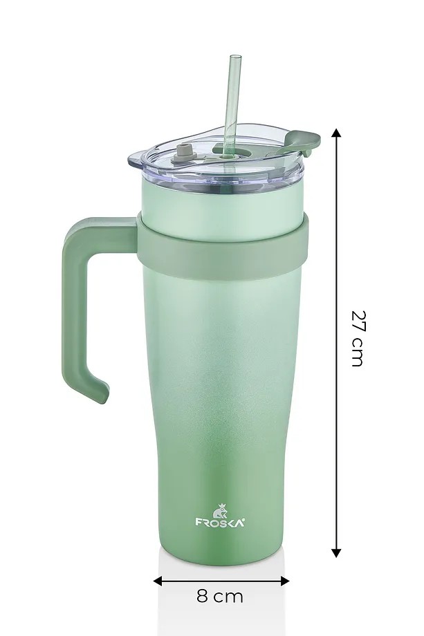 Froska İçi 304 kalite Paslanmaz Çelik 1000 ml Pipetli Termos Çift Katmanlı Renk Geçişli