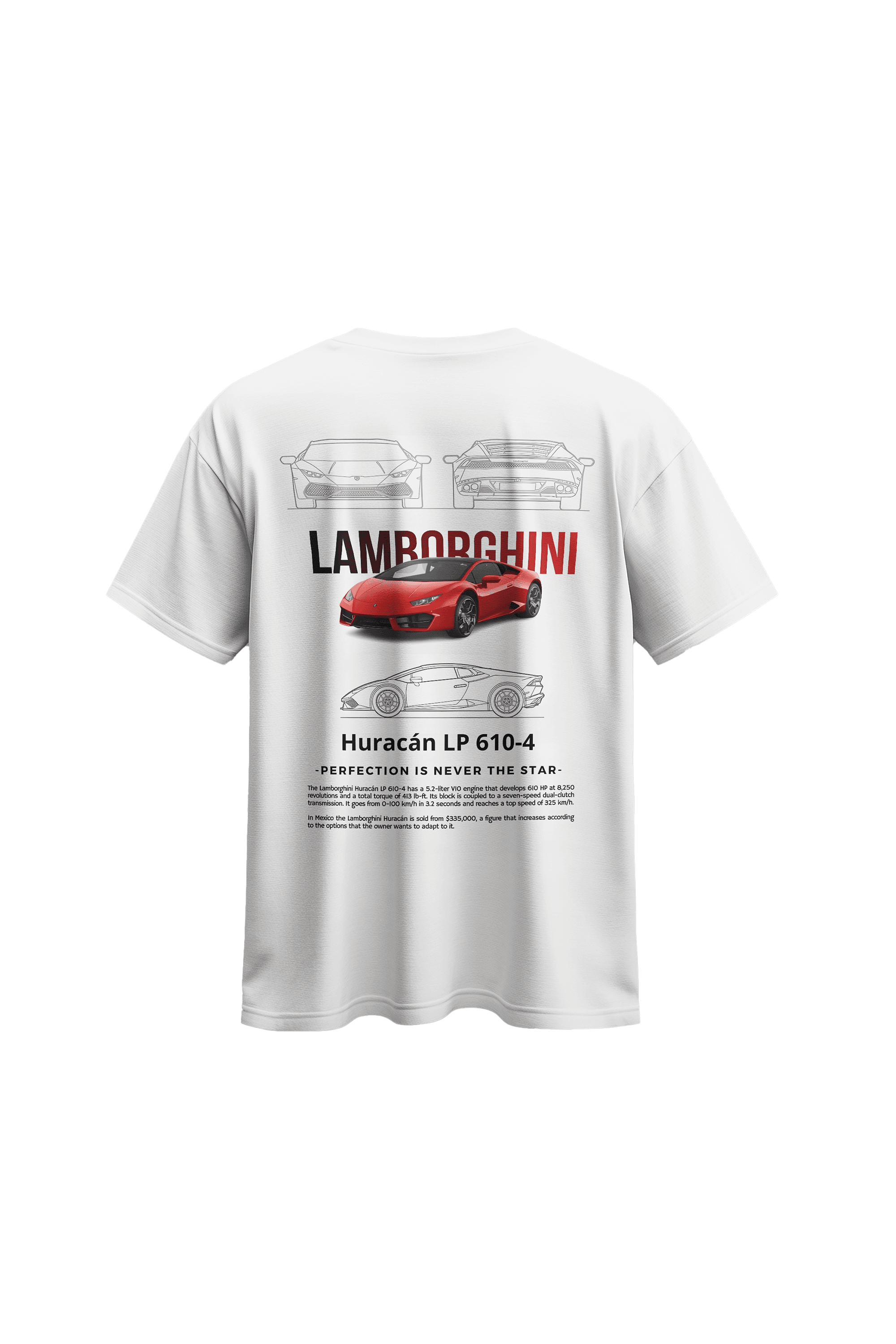 Lamborghini dijital baskılı %100 pamuklu penye t-shirt ( Oversize ) 