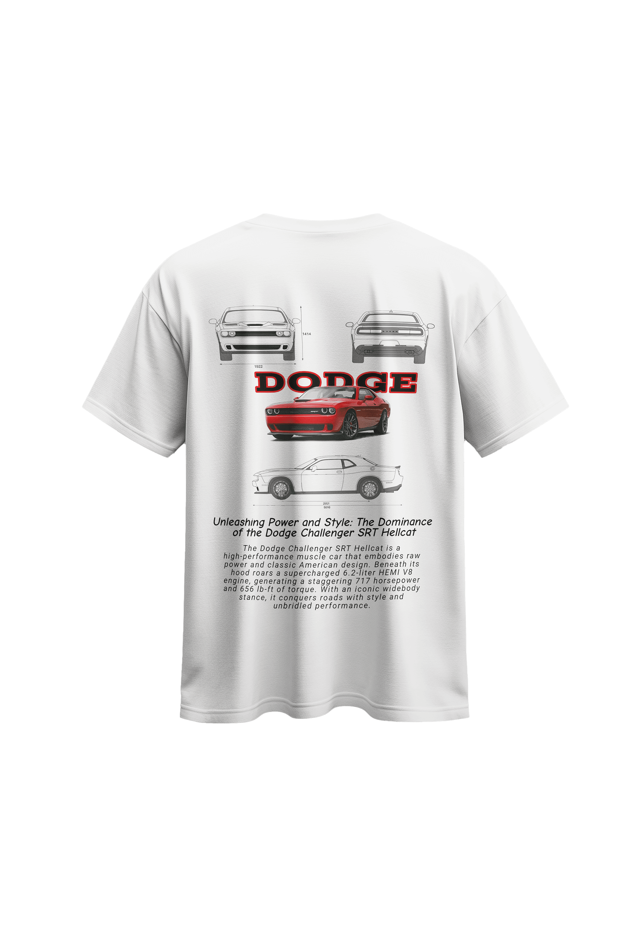 Dodge SRT baskılı Pamuklu T-Shirt ( Oversize ) 