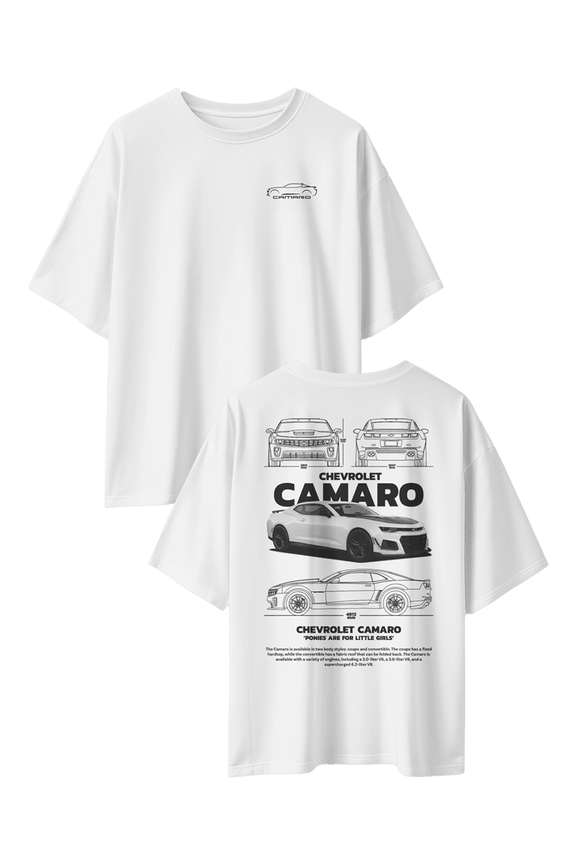 Unisex Chevrolet Camaro baskılı Oversize Tshirt
