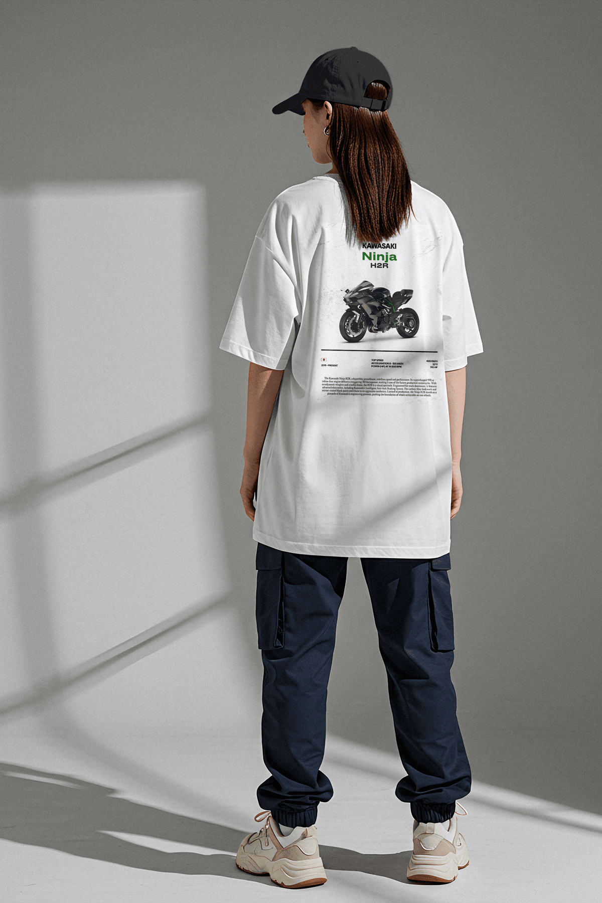 KAWASAKI Ninja H2R Baskılı Pamuklu T-shirt ( Oversize )