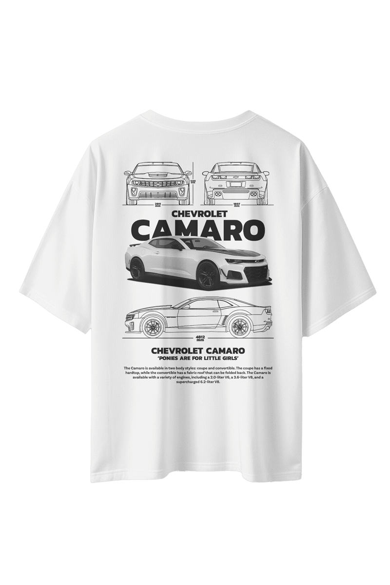 Unisex Chevrolet Camaro baskılı Oversize Tshirt