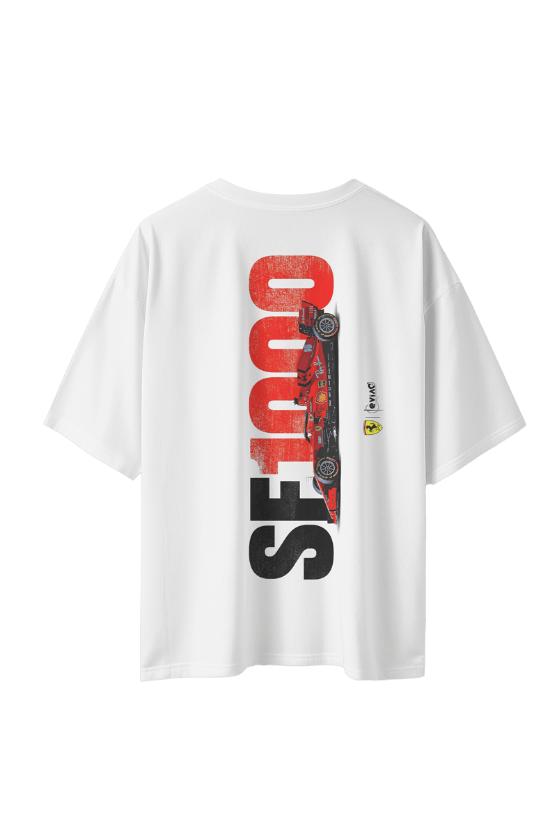 Unisex Ferrari SF1000 baskılı Oversize Tshirt
