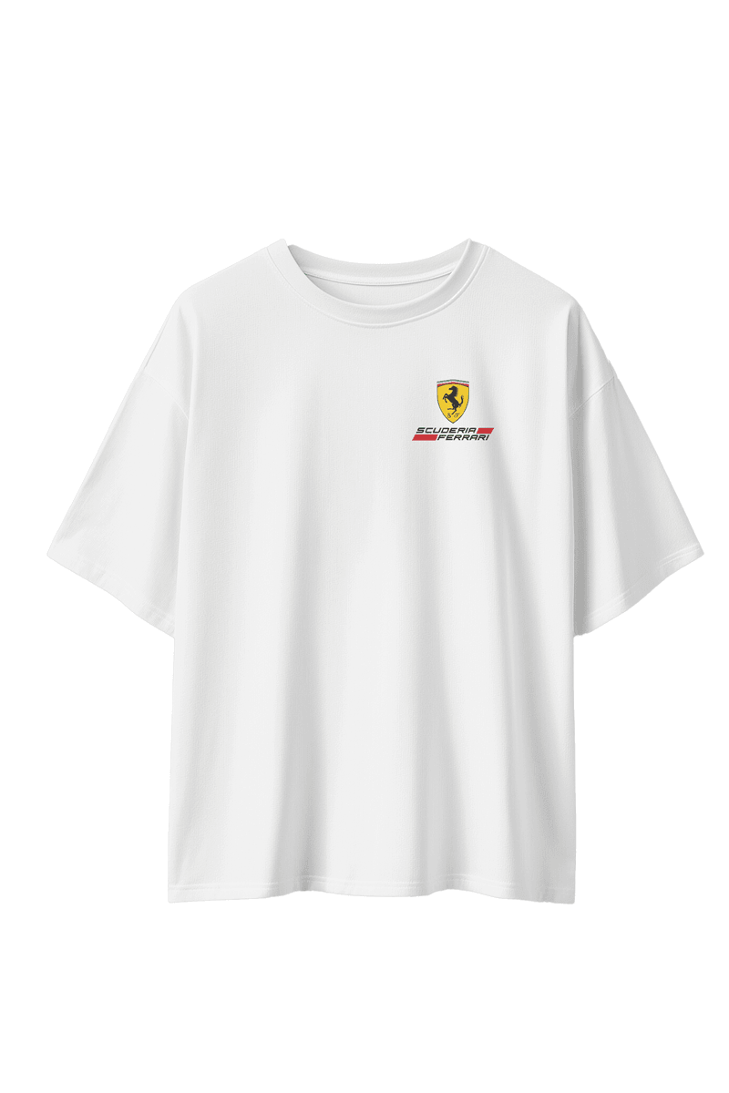 Unisex Ferrari SF1000 baskılı Oversize Tshirt